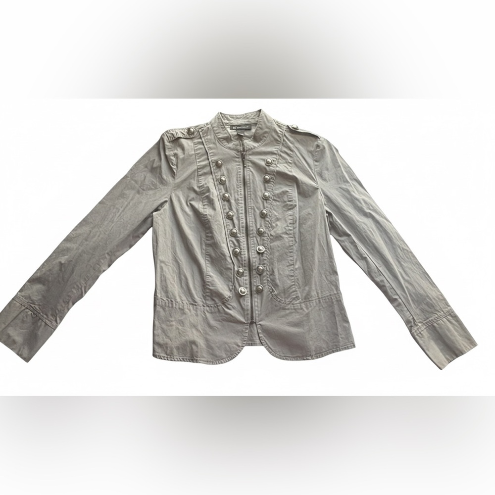 Grey military-style jacket / International Concepts brand, women's / size L